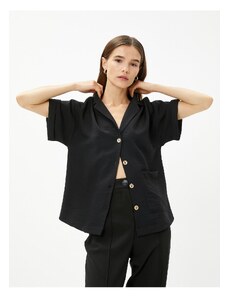 Koton Crop Shirt with Pocket Detail, Short Sleeve
