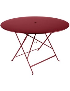 Červený kovový skládací stůl Fermob Bistro Ø 117 cm