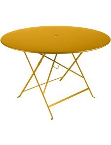 Žlutý kovový skládací stůl Fermob Bistro Ø 117 cm