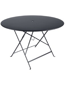 Antracitový kovový skládací stůl Fermob Bistro Ø 117 cm