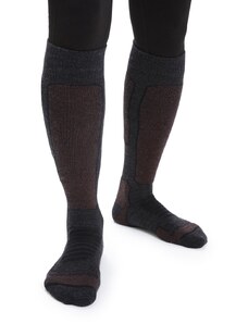 Dámské merino ponožky ICEBREAKER Wmns Ski+ Medium OTC, Jet Heather/Espresso/Black velikost: 41-43 (L)
