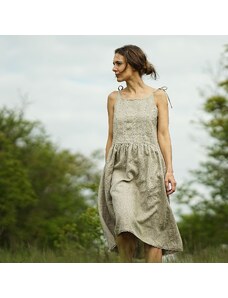 Le-Mi (česká autorská móda) Režné šaty s krajkou