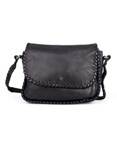 Malá černá kožená crossbody kabelka Gianni Conti no. 674