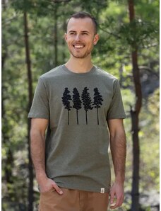 Happy Nature Zachraňte pánské tričko Borovice - zelené