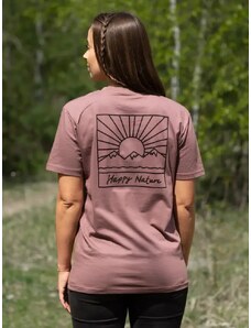 Happy Nature Zachraňte dámské tričko Západ - ibiškové