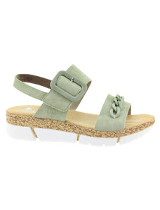 RIEKER Dámské zelené sandálky V2350-52-355
