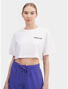 4F Dámské hladké tričko crop-top