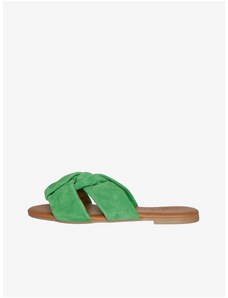 Zelené dámské semišové pantofle Pieces Visana - Dámské