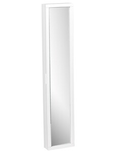Bílá lakovaná zrcadlová skříňka na klíče ROWICO CONFETTI 90 x 18 cm