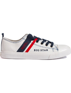 BIG STAR SHOES BÍLÉ PÁNSKÉ TENISKY Z EKO KŮŽE BIG STAR LL174005 Bílá