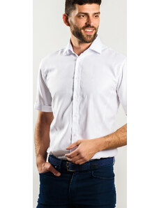 Alain Delon Biela Extra Slim Fit košeľa s krátkym rukávom