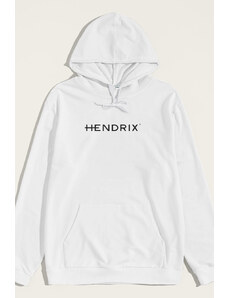 Mikina s Kapucí, Barva Bílá, s Potiskem Main Hendrix Logo