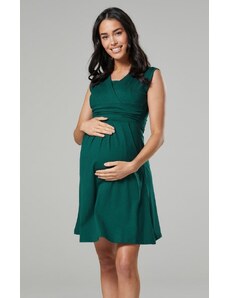 Happy Mama Letní těhotenské a kojící šaty Roccia zelené