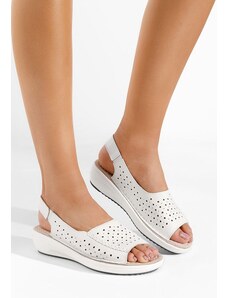Zapatos Bílé kožené sandály Larnaca
