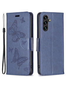 Pouzdro MFashion Samsung Galaxy A14 - tmavě modré - Motýli