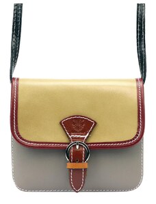 Kožená crossbody kabelka Gregorio 112 béžová / šedá