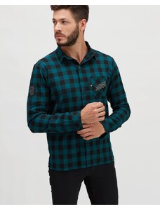 Pánská flanelová košile Silvini Farini zelená/černá