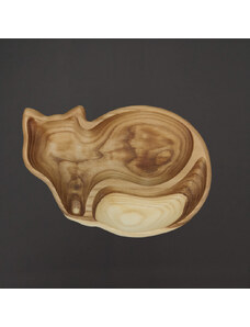 AMADEA Dřevěná miska kočka, masivní dřevo, 21 cm