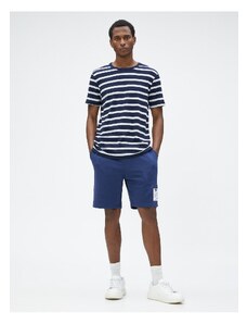 Koton Basic Shorts Tie the waist, Slogan and Printed Labels, Pockets.