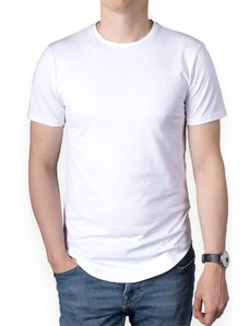 Bílé minimalistické pánské tričko LUKAS - nanoSPACE by LADA