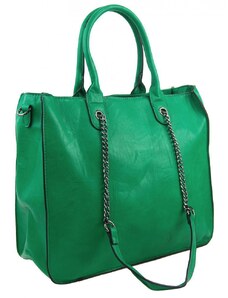 JGL (JUST GLAMOUR) JGL Zelená velká dámská kabelka do ruky i přes rameno