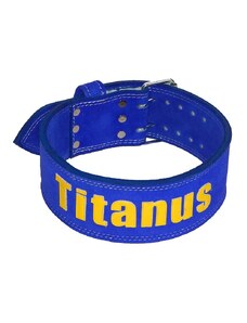 TITANUS opasek Powerlifting dvojitá přezka (modrá)