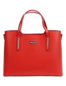 Kožená kufříková kabelka0 MiaMore 1-035 D červená