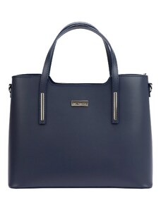 Kožená kufříková kabelka0 MiaMore 1-035 D modrá
