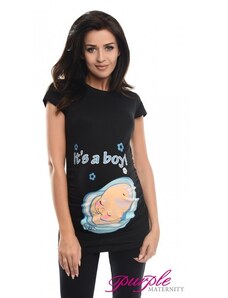 Vtipné těhotenské tričko It's a Boy černé