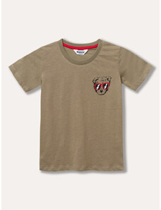 Winkiki Kids Wear Chlapecké tričko s krátkým rukávem Bear - šedá/khaki