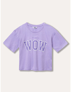 Winkiki Kids Wear Dívčí tričko s krátkým rukávem Wow - liliová