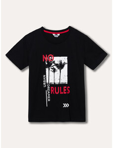 Winkiki Kids Wear Chlapecké tričko s krátkým rukávem No Rules - černá