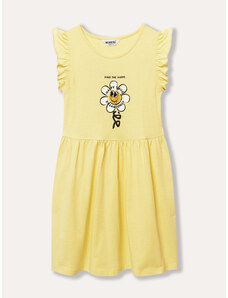 Winkiki Kids Wear Dívčí šaty Happy Smile - žlutá