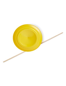 DOMYOS Žonglovací talíř žlutý + dřevěná hůlka