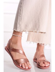 Ipanema Růžovovozlaté nízké gumové sandály Vibe