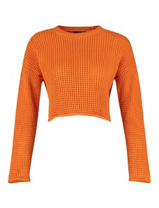 Trendyol Orange Crop pletený svetr