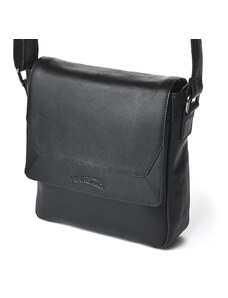 Černá pánská kožená taška Nivasaža přes rameno N1100