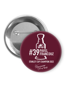 Colorado Avalanche odznak se špendlíkem Pavel Francouz #39 Stanley Cup Champion 2022 red 93985
