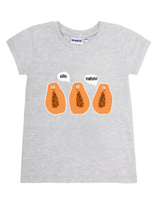 Winkiki Kids Wear Dívčí tričko Papaya - šedý melanž