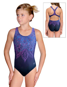 Ramisport Dívčí sportovní plavky jednodílné PD623 t170a fialovomodrá