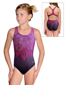 Ramisport Dívčí sportovní plavky jednodílné PD623 t170a růžovofialová