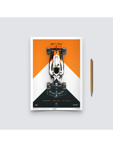 Automobilist Posters | McLaren Formula 1 Team - Lando Norris - The Triple Crown Livery - 60th Anniversary - 2023, Small, 21 x 30 cm