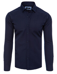 Dstreet Pánská košile s dlouhým rukávem Calorlois tmavě modrá DX2477 46663