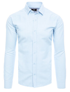 Dstreet Pánská košile s dlouhým rukávem Riehoot blankytná modř DX2479 46665