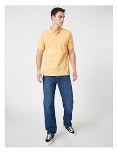 Koton Basic Tričko Polo Neck Slim Fit s knoflíky.