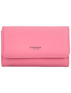 DIANA & CO Elegantní dámská koženková peněženka Žofie, výrazná růžová