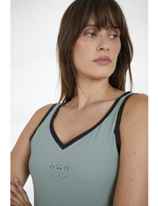 POIVRE BLANC S23-4702-WO/A TANK TOP LEAF GREEN/BLACK