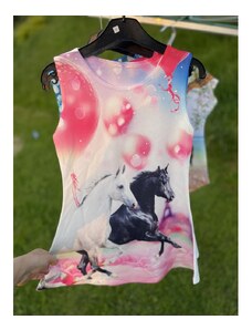 Šaty Horse pink/white, TR801-122/128 122/128