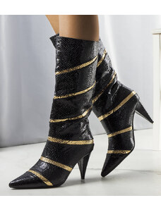Nespecifikovaný Černo-zlaté zateplené boty Nevzo