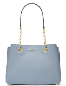 Michael Kors Kabelka Teagan Large Pebbled Leather Shoulder Bag Pale Blue